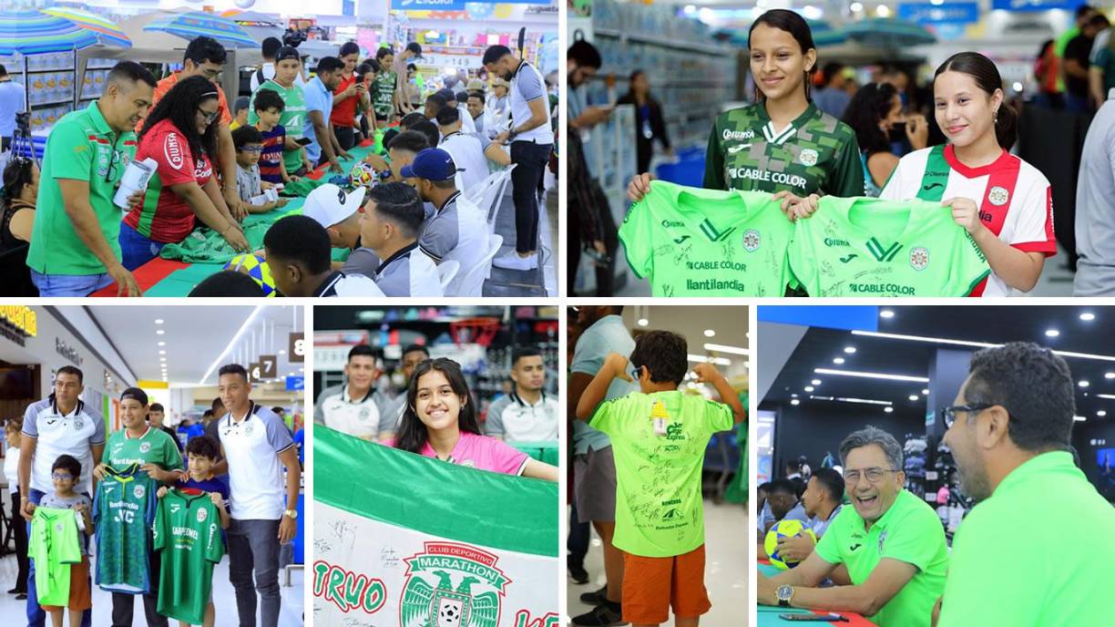 El Marathón realizó una firma de autógrafos en la sucursal de Diunsa Universal en San Pedro Sula para convivir más de cerca con los aficionados del Monstruo Verde.