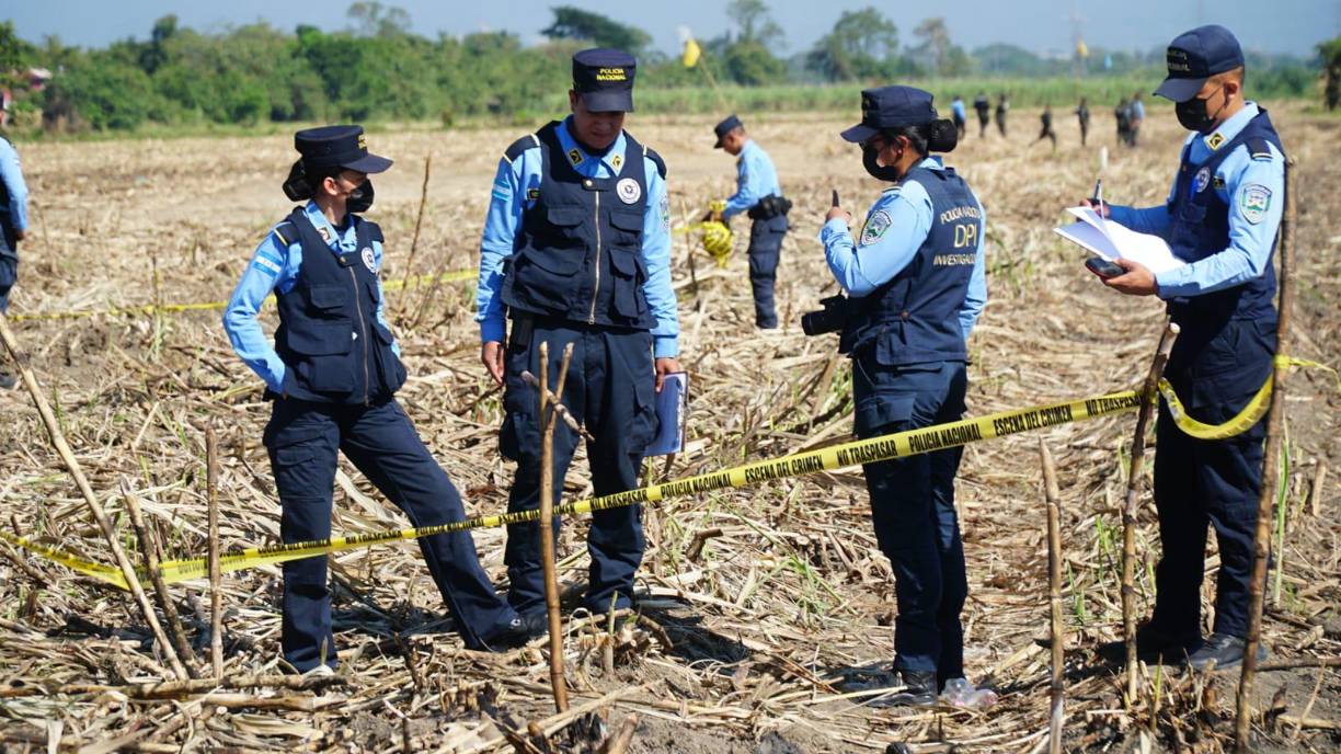 Agentes policiales fueron notificados del hallazgo y llegaron hasta el lugar para acordonar el área, mientras un equipo de forenses se aprestaba desde horas tempranas para realizar el levantamiento. 