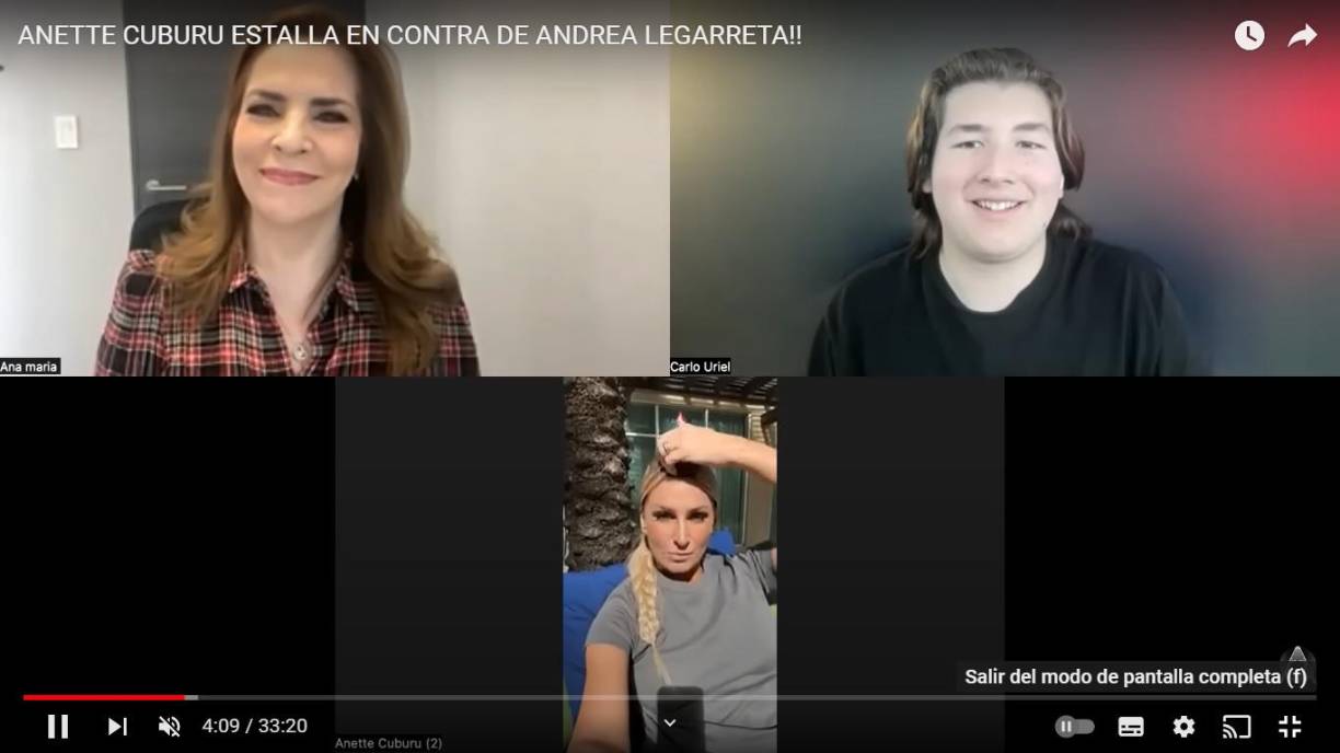 Durante una entrevista con Ana María Alvarado y Carlo Uriel, Anette Cuburu fue cuestionada sobre su relación con Andrea Legarreta, pese a que al inicio aseguró que la conductora de Hoy le es “insignificante”, la acusó de haber causado una de las peores épocas de su vida.