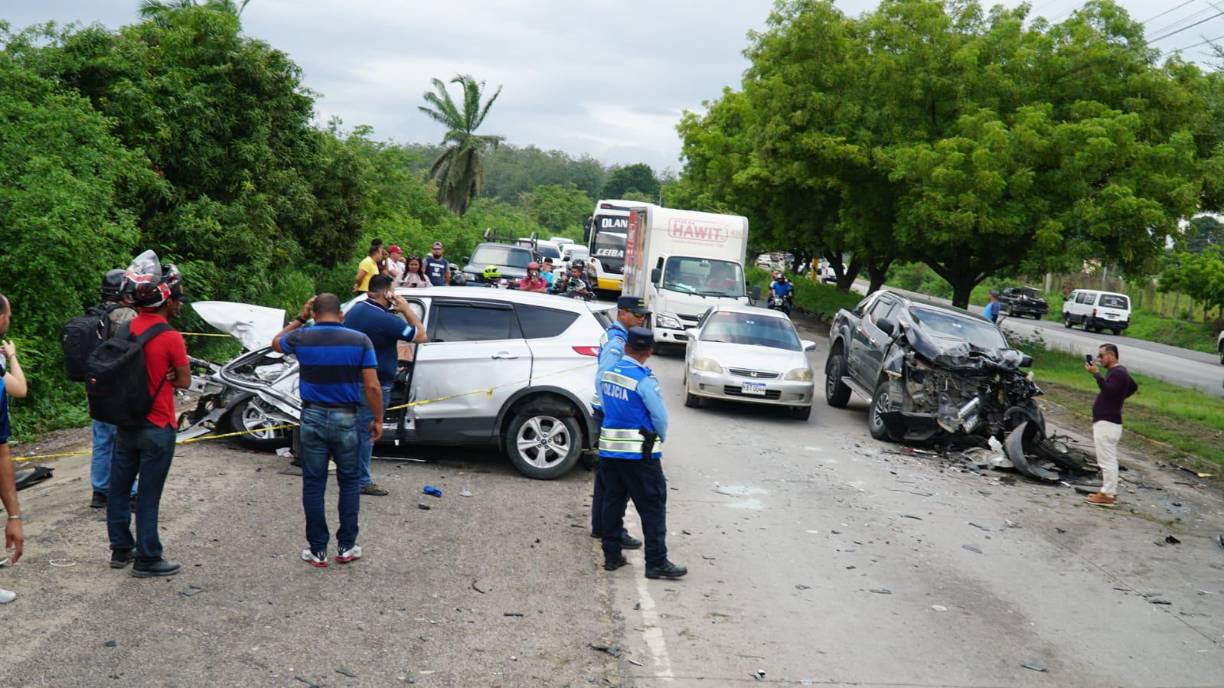 El accidente se registró en la trocha que de La Lima conduce a El Progreso Yoro casi enfrente del estadio del Parrilas One.