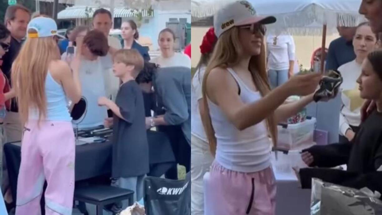 De hecho<b>, la barranquillera fue vista ofreciendo algunas manillas, así como accesorios para hombre a quienes caminaban por la zona</b> en la que estaba instalado el punto de venta de su hijo Sasha.