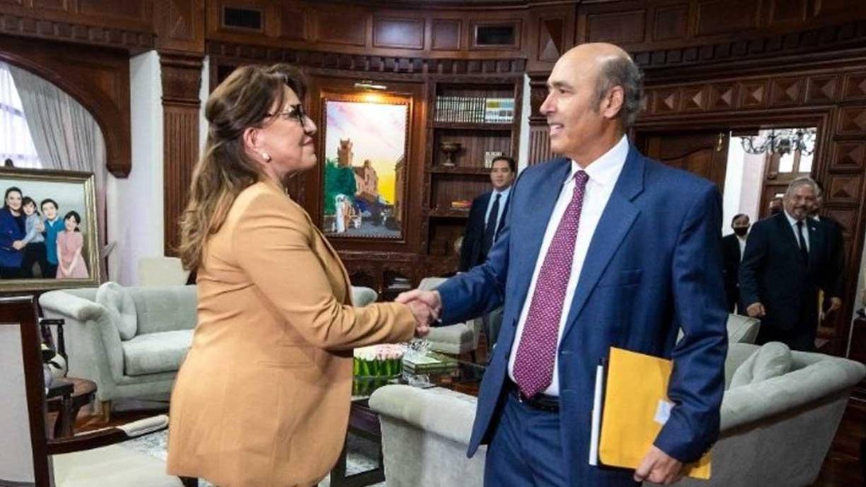 Xiomara Castro lo recibió en Casa Presidencial.