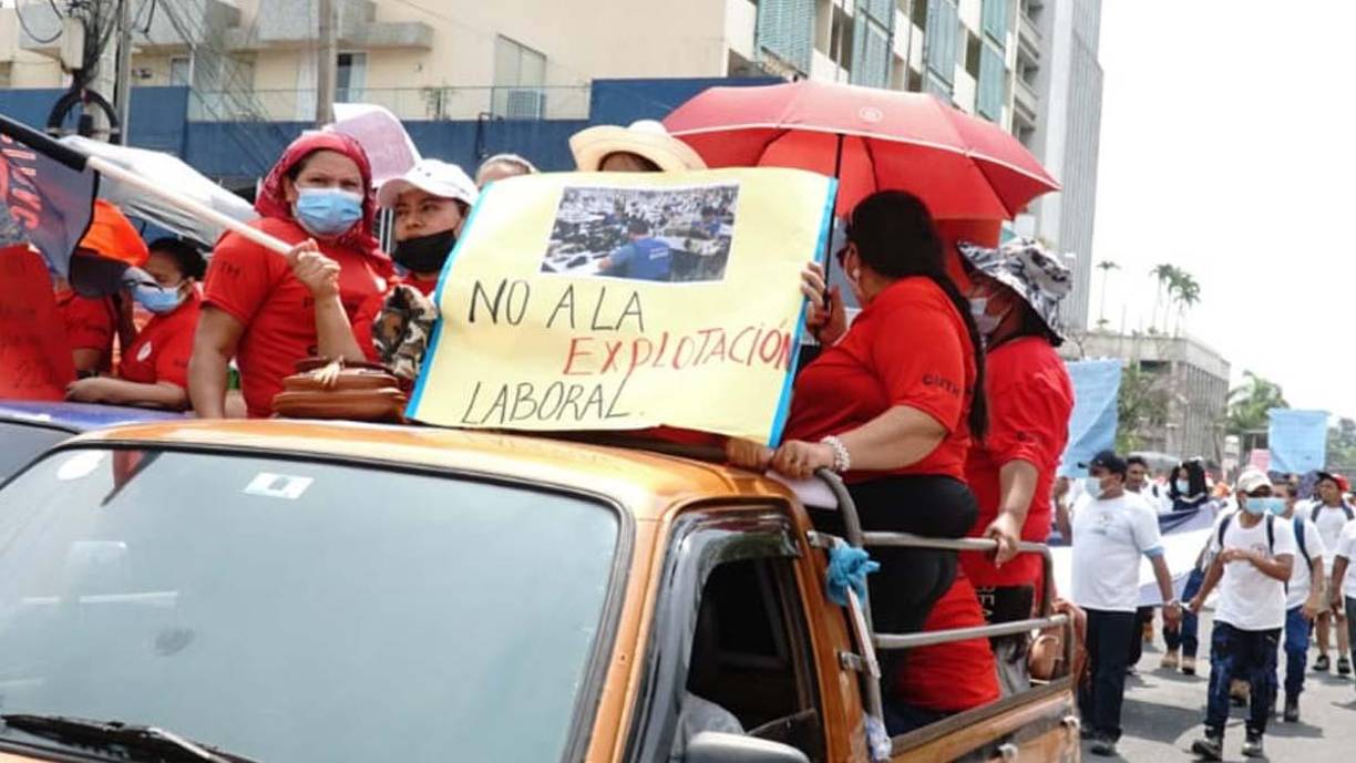 Hondureños se movilizan para conmemorar el Día del Trabajador