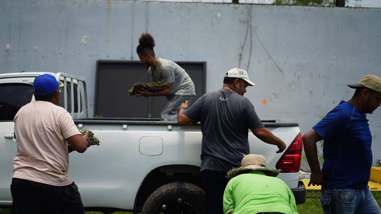 El proceso de remover la grama es paso a paso.