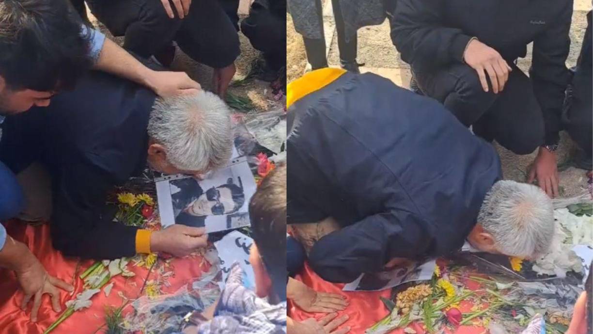 Conmovedor: El padre de Mohammad Mehdi Karami se despide de su hijo, el campeón de karate, que fue ejecutado por orden del poder judicial en Irán.