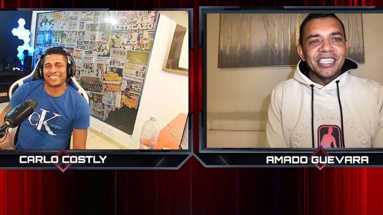 Ahora como streamer, Carlo Costly ha realizado diferentes entrevistas y uno de sus primeros invitados fue el exmediocampista hondureño Amado Guevara.