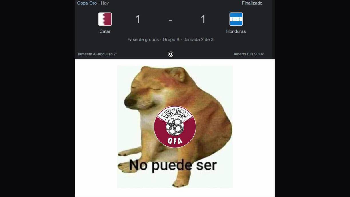Los jocosos memes que dejó el agónico empate de Honduras ante Qatar