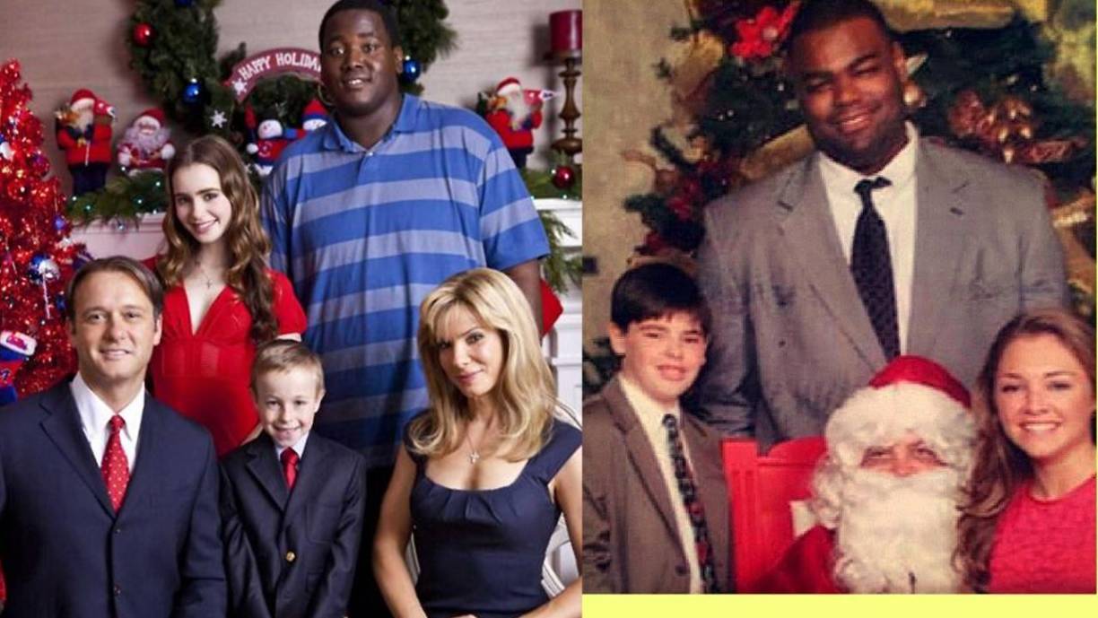 <i>Un sueño posible</i> es una historia basada en hechos reales. Relata la vida de Michael Oher, un joven que no encuentra su sitio en la sociedad. A la izquierda foto de la película y a la derecha la real. 