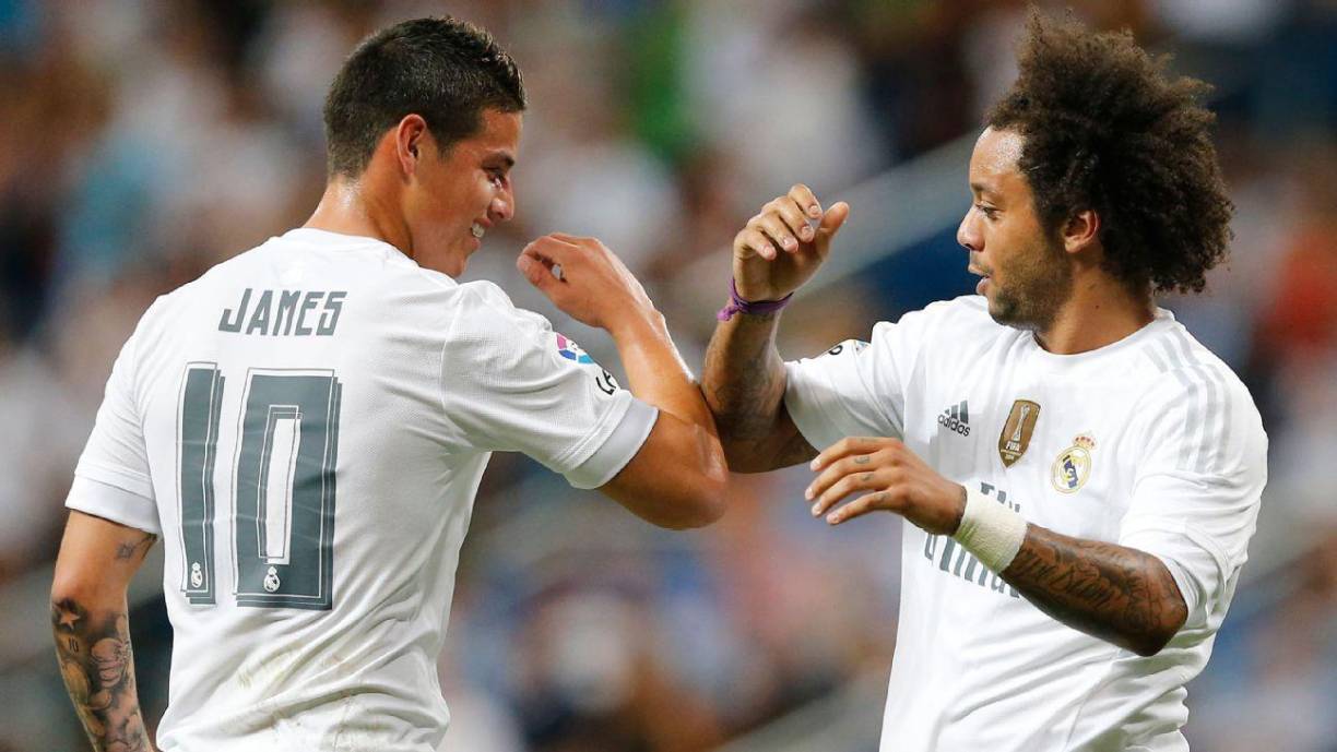 Esa es la relación estrecha que tienen James y Marcelo, fortalecida por sus cuatro temporadas en el Real Madrid. La colección de títulos juntos es amplia. Nueve, repartida en dos UEFA Champions League, dos Supercopas de Europa, dos Mundiales de Clubes, dos Ligas y una Supercopa de España.