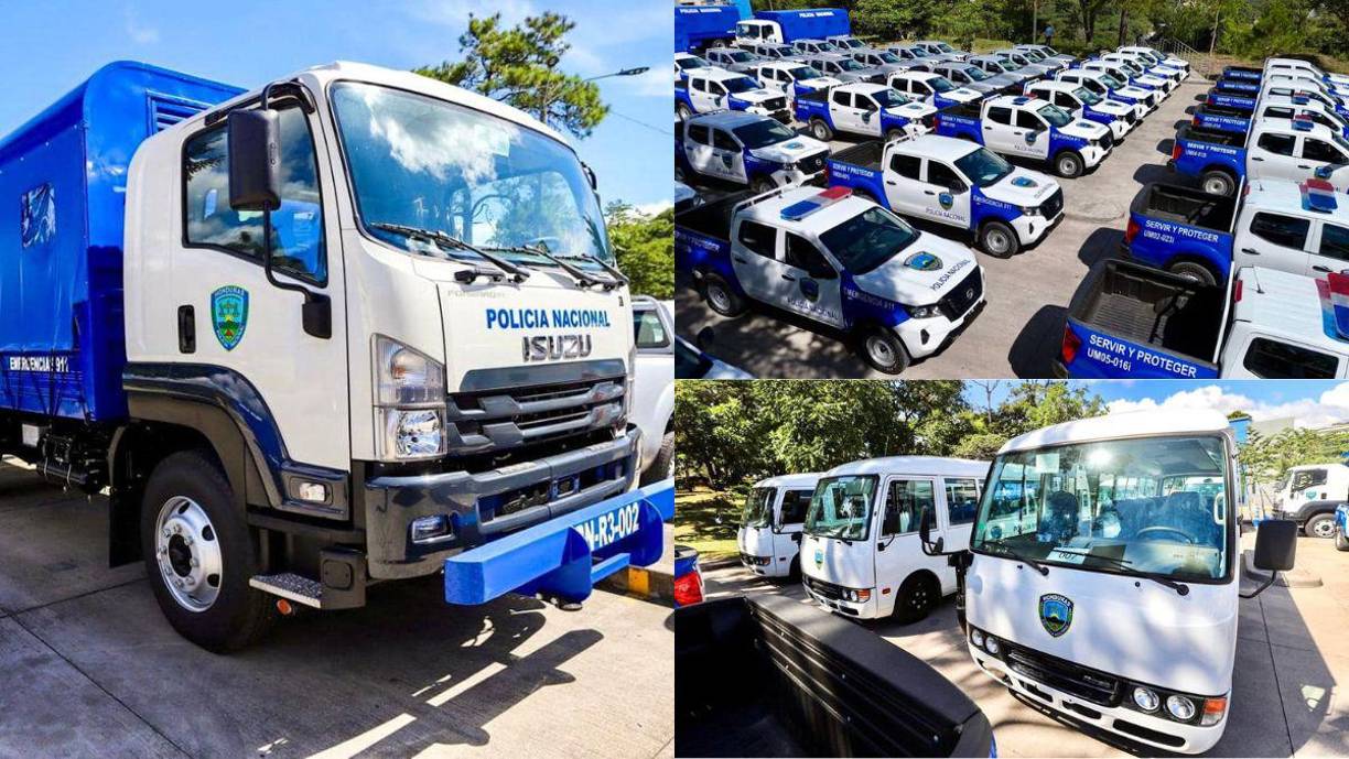La presidenta <b>Xiomara Castro</b> participó en un acto oficial en el que hizo entrega de <b>una nueva flota de vehículos a</b> la Policía Nacional.