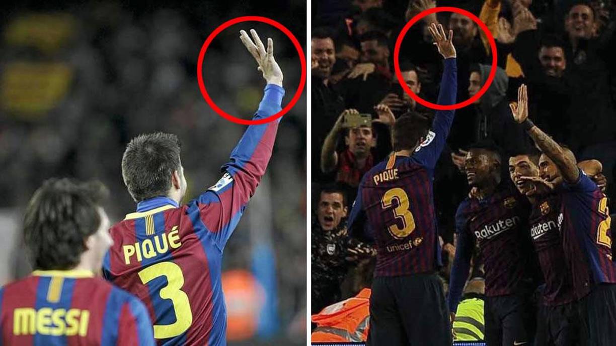 Sus míticas celebraciones contra el Real Madrid. En dos ocasiones mostró la ‘manita‘ tras sendas goleadas contra el archirrival del Barcelona.