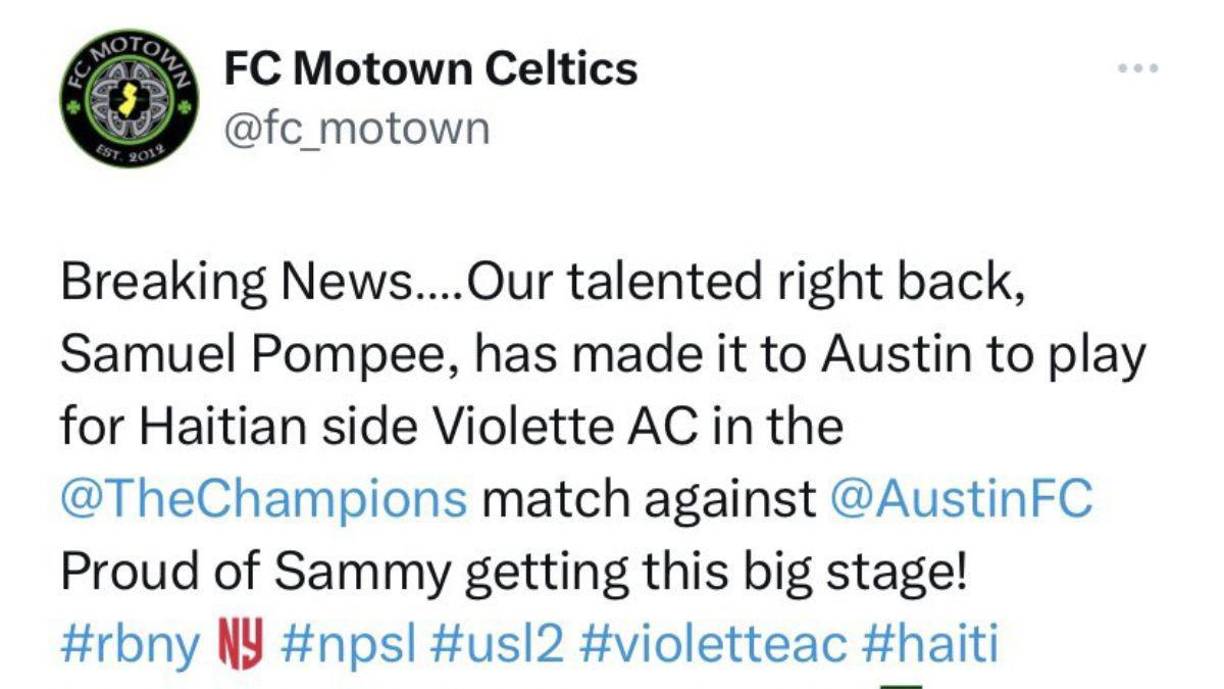 El Motown Celtics, equipo de la 4ª división de Estados Unidos. confirmó que uno de sus jugadores los reforzará.