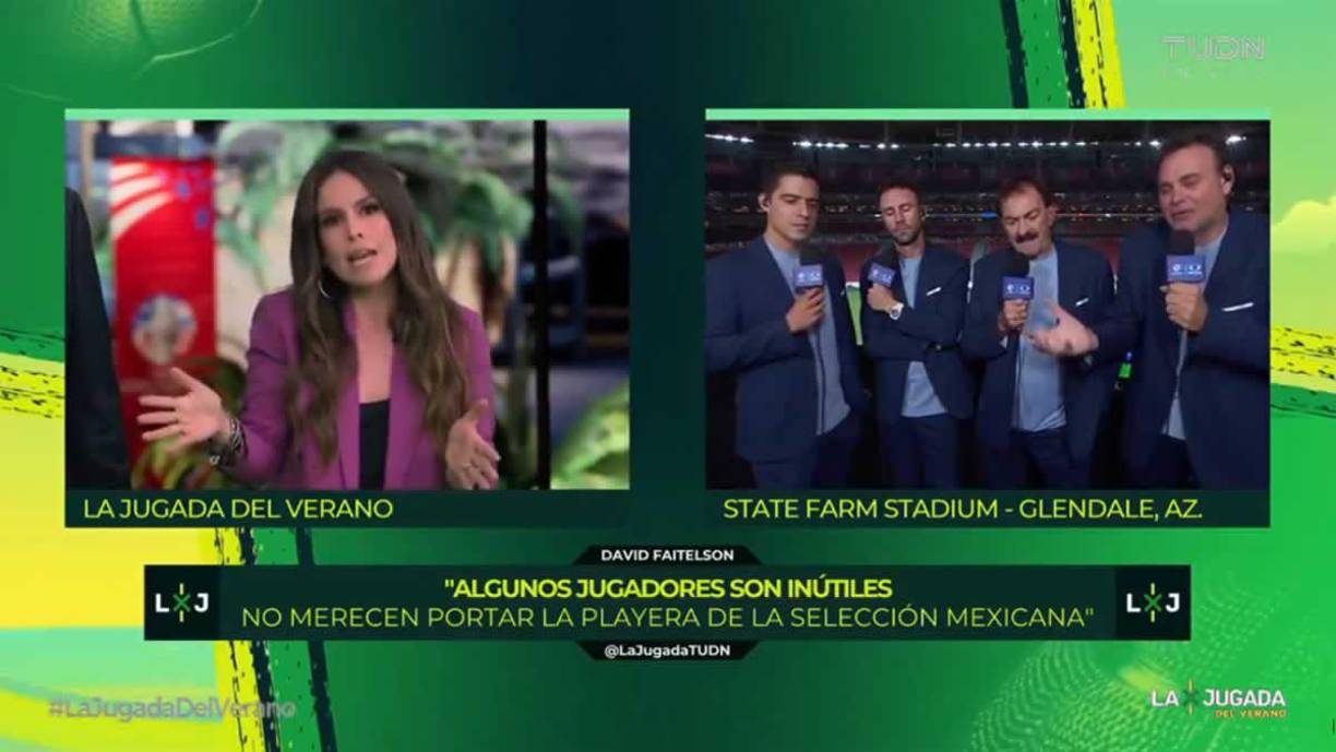 Ante estos comentarios intervino la panelista del programa Ana Caty Hernández, donde si bien aceptó el bajo rendimiento del Tricolor, reaccionó con enfado por una frase de su compañero Faitelson.