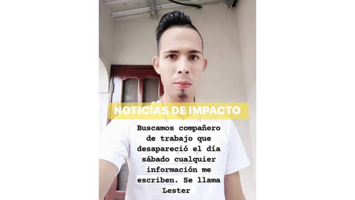 Anuncios alertando sobre la desaparición de Lester Amaya comenzaron a esparcirse por las redes sociales y grupos de WhatsApp. 