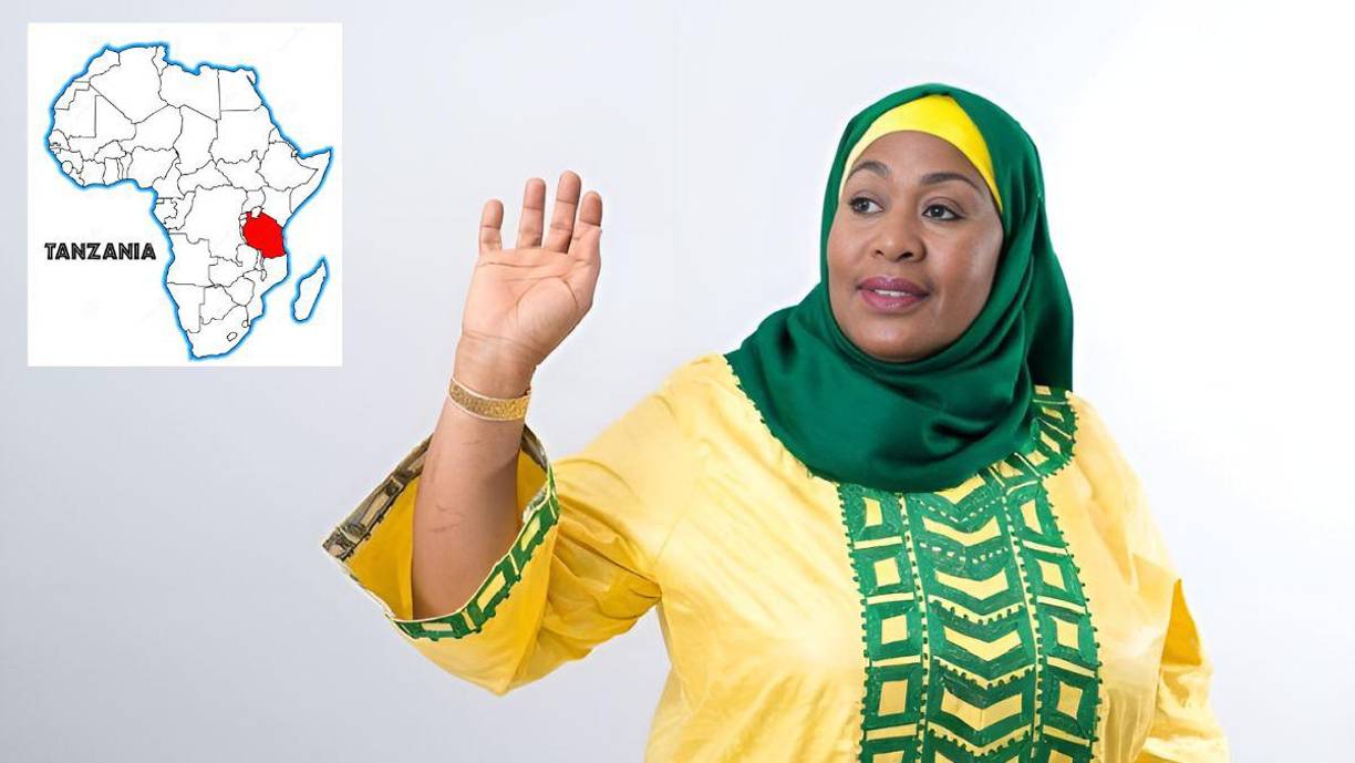 <b>Samia Suluhu Hassan es la presidenta de la República Unida de Tanzanía. Se convirtió en la sexta persona en ocupar la Presidencia de la República Unida de Tanzanía en marzo de 2021, tras la muerte del presidente John Magufuli. Se desempeñó como vicepresidenta de Tanzanía desde 2015. </b>
