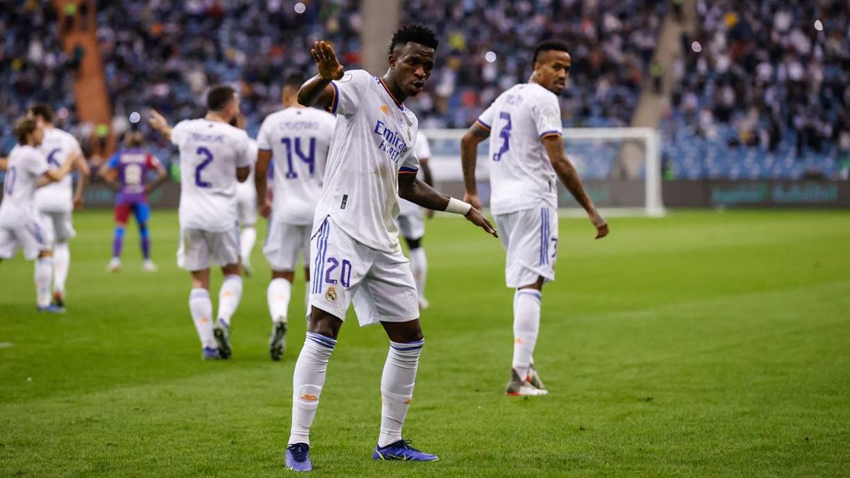Vinicius celebró su gol frente al Barcelona que abrió el marcador en el Clásico con un baile. 