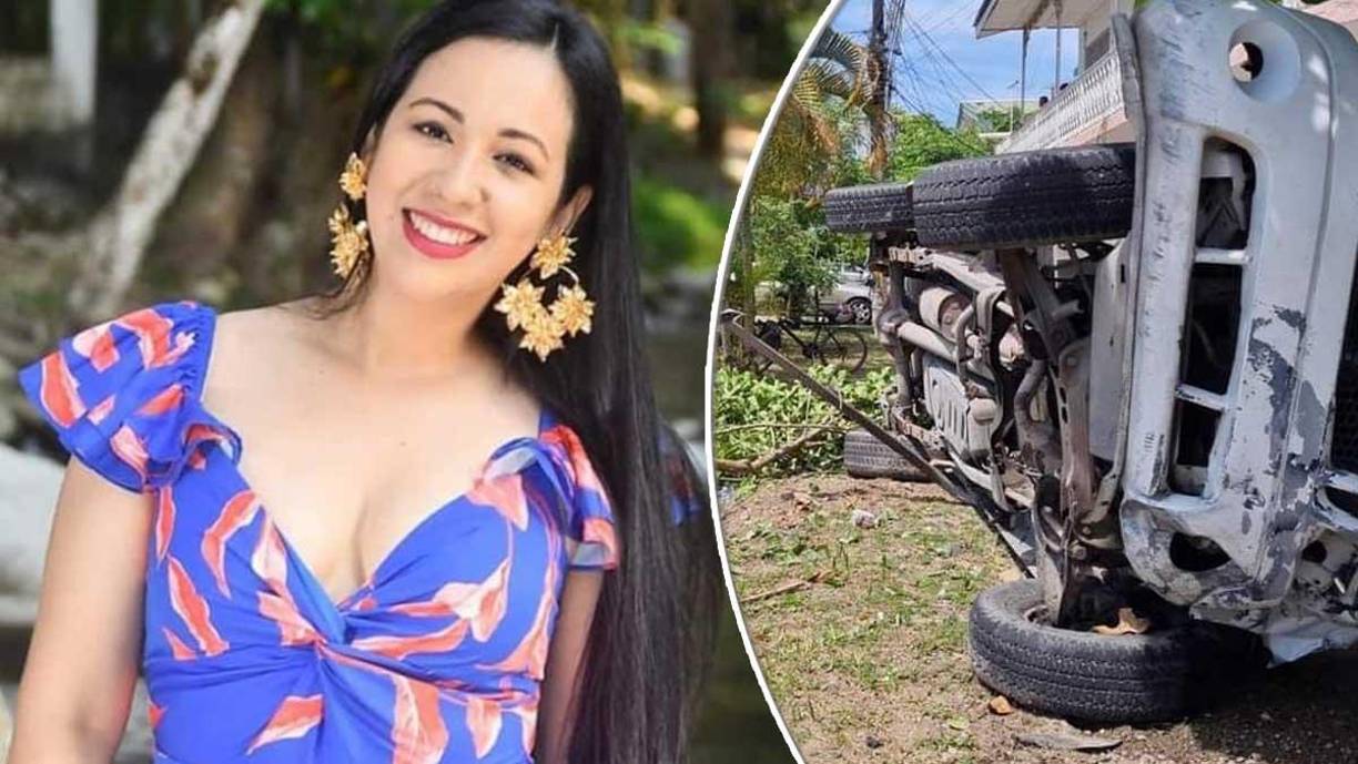 Judith Michelle Cruz en un centro asistencial de La Ceiba después de estar en coma por dos semanas tras participar en un accidente vial.