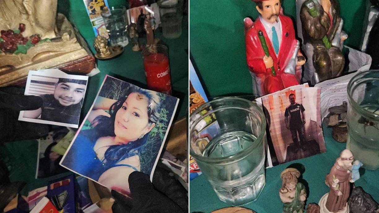 Fotografías, algunas imágenes y hasta un túnel fue descubierto por la Policía Nacional en una operación contra la pandilla 18. 