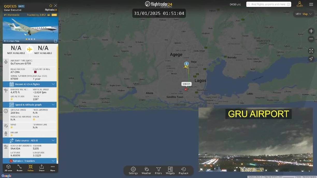 El delantero brasileño, exfutbolista del FC Barcelona y del Paris Saint-Germain, entre otros, arribó a un aeropuerto para aviación ejecutiva cercano a Sao Paulo, en un vuelo procedente de Arabia Saudita con escala en Nigeria.