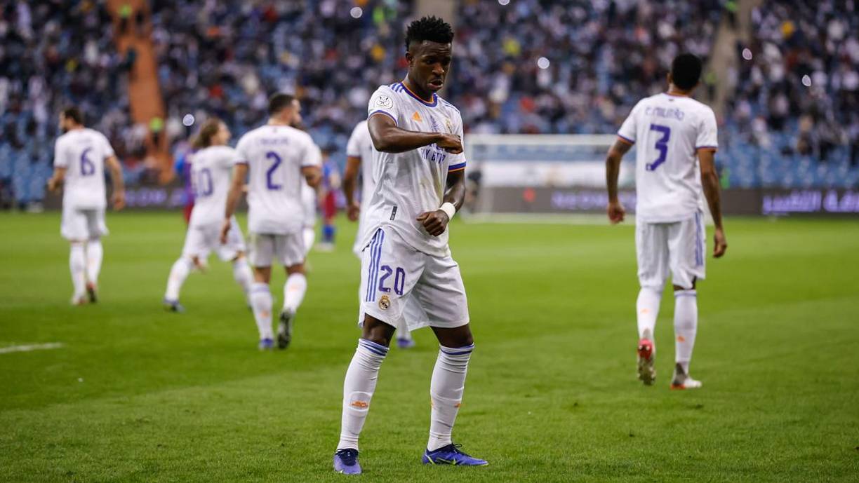 Vinicius celebró su gol frente al Barcelona que abrió el marcador en el Clásico con un baile. 