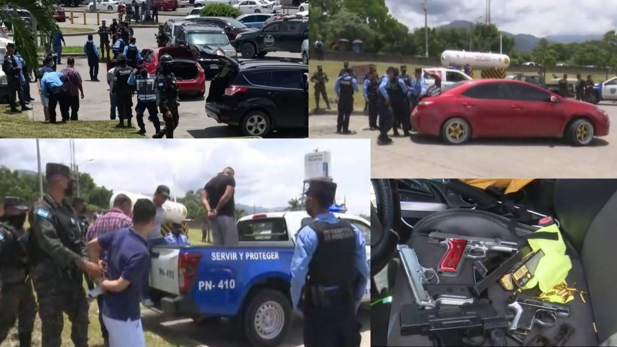 Cuatro hombres fueron arrestados en la Gran Central Metropolitana de Buses en San Pedro Sula.