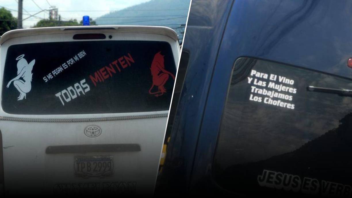 Se ha vuelto común que los transportistas coloquen en sus unidades mensajes e imágenes, pues, según los conductores, esta es su forma de expresarse.