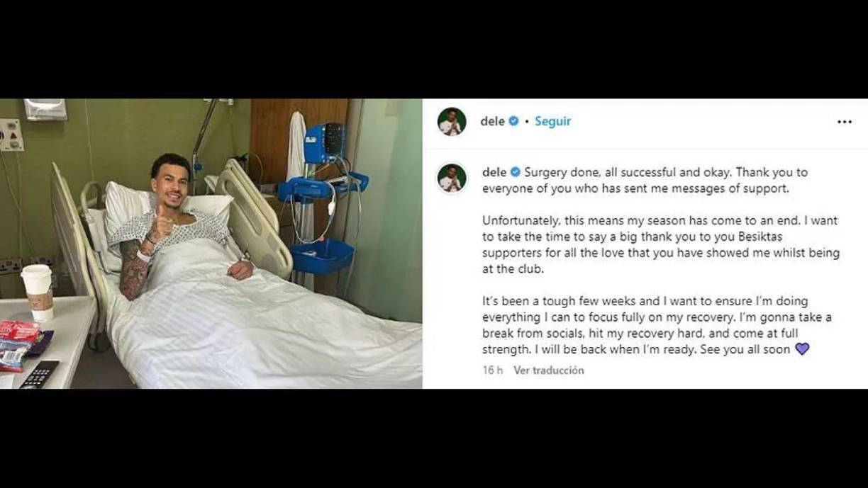 “Cirugía realizada con éxito, todo bien. Gracias a todos los que me habéis enviado mensajes de apoyo. Desafortunadamente, esto significa que mi temporada ha llegado a su fin”, comenzó en una publicación en redes sociales.