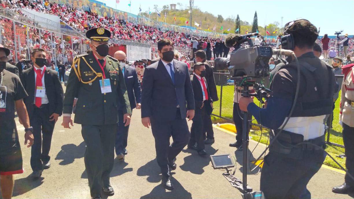 El presidente de Costa Rica, Carlos Alvarado, es uno de los mandatarios centroamericanos presente en la toma de posesión.