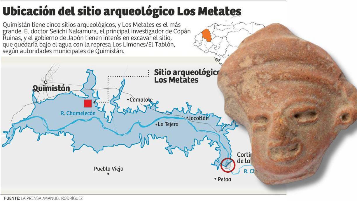 Hay mucha evidencia que todos estos pueblos, incluyendo Copán, originariamente fueron habitados por pueblos lencas. Y que posteriormente ya fueron habitados por pueblos mayas, que se superpusieron a los a los lencas ya establecidos. Sitio de Los Metates que sería cubierto por el embalse de El Tablón. 