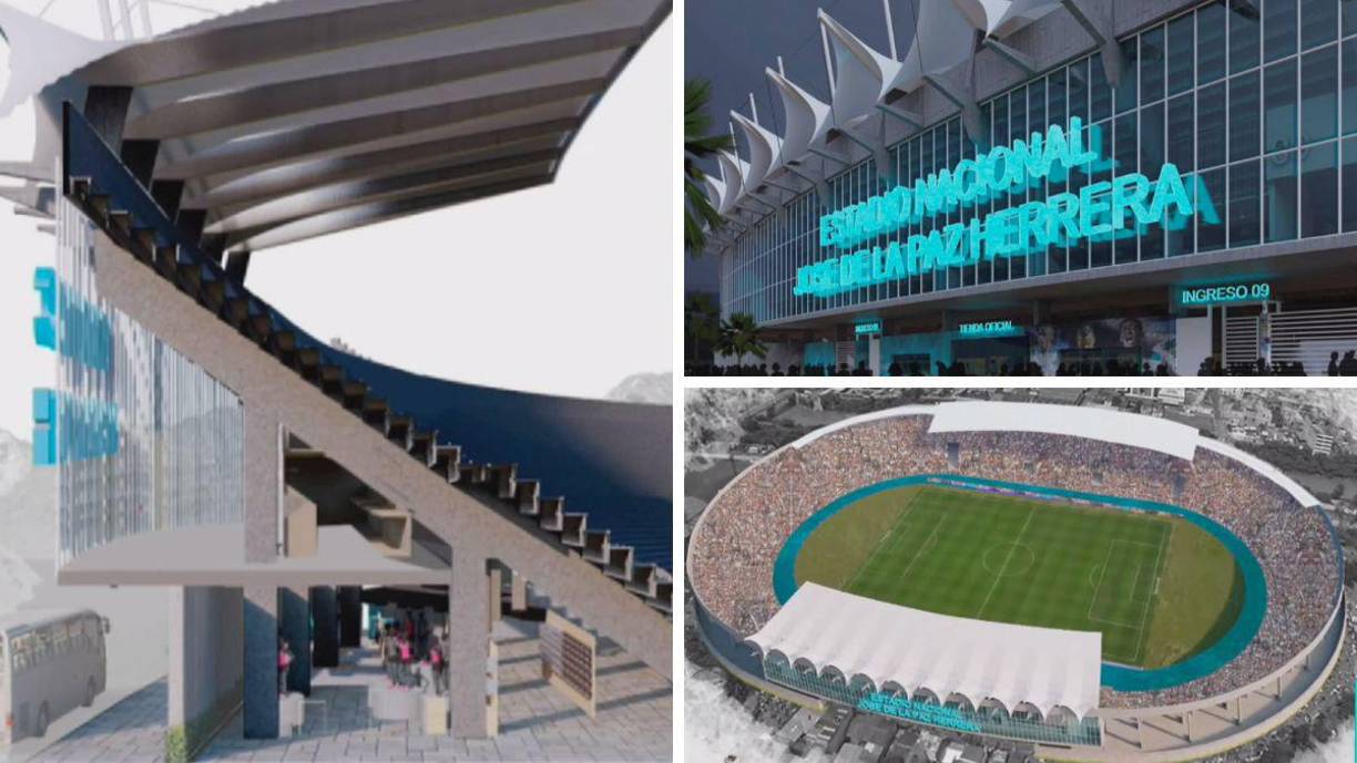 Condepor mostró esta maqueta sobre cómo quedaría el estadio Nacional Chelato Uclés con la nueva grada, techo y otra fachada.