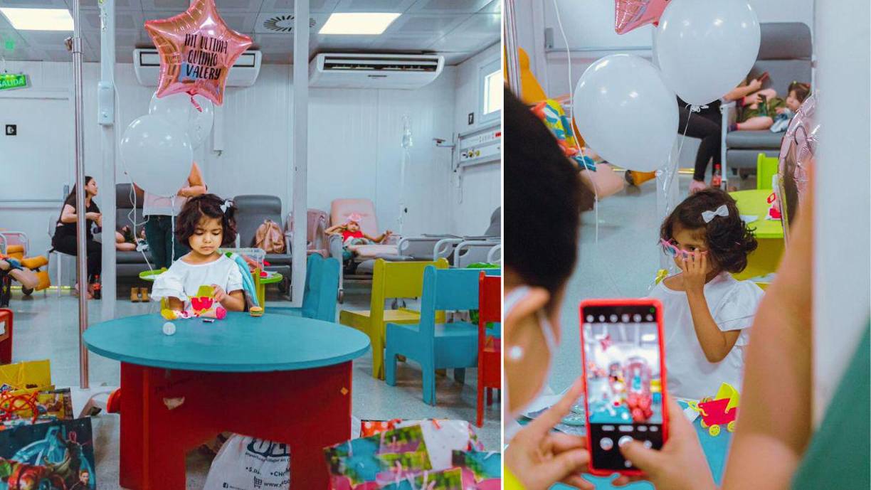 Así fue el paso de su última quimio en la sala oncológica del Mario Rivas. Valery es un milagro de vida ya que nació de ocho meses luego de que su mamá padeciera preclampsia y tuviera un embarazo altamente complicado.