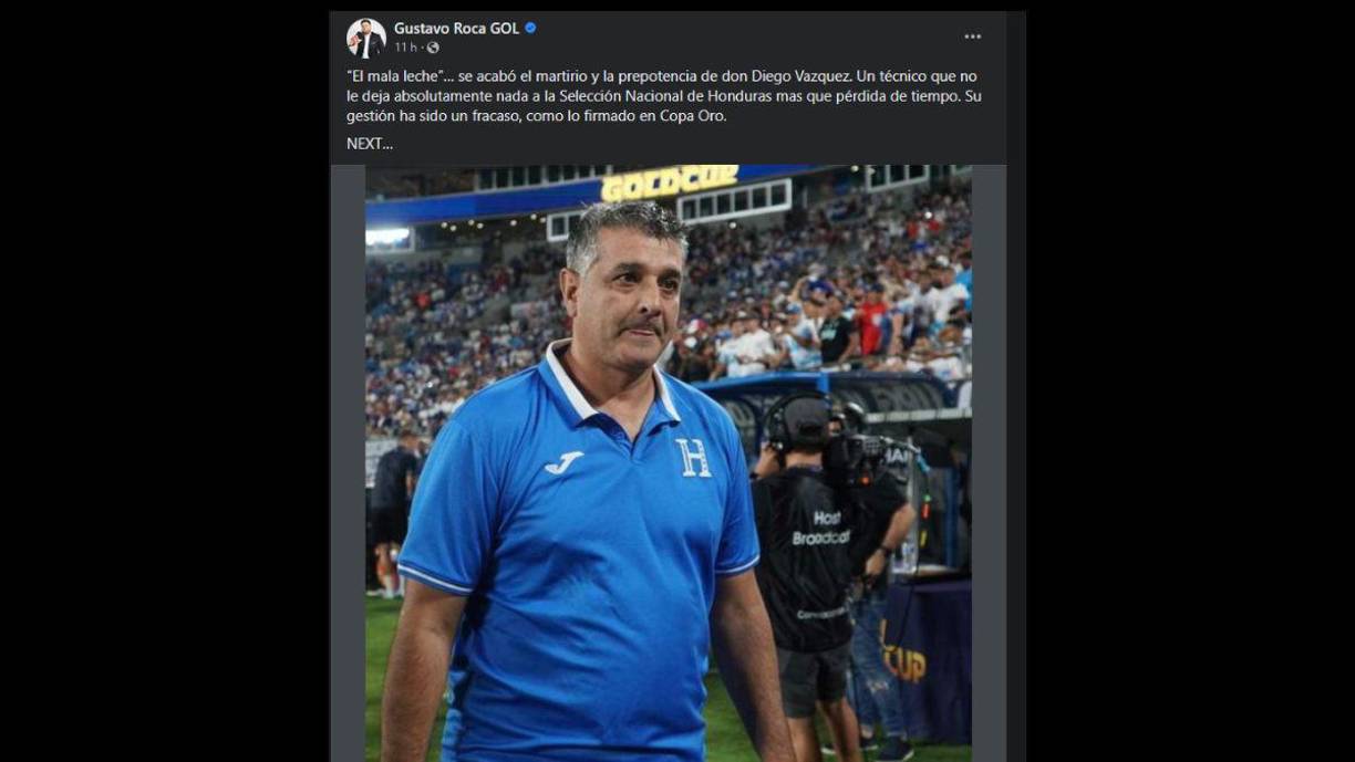 ”El mala leche”... se acabó el martirio y la prepotencia de don Diego Vázquez, mencionó Gustavo Roca.