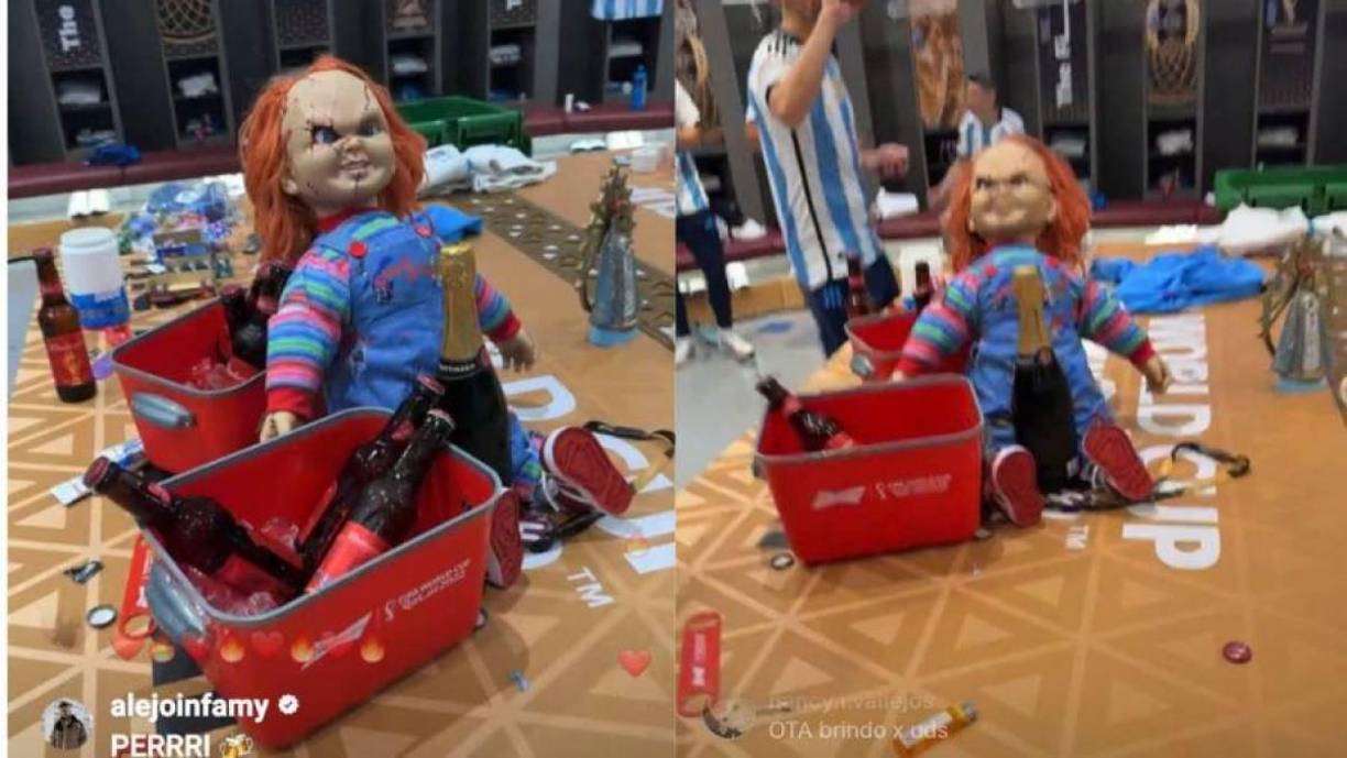 Durante los festejos de la Argentina después de vencer a Francia en la final del Mundial 2022, muchos aficionados se sorprendieron por la presencia de un muñeco de Chucky, el reconocido personaje de películas de terror.