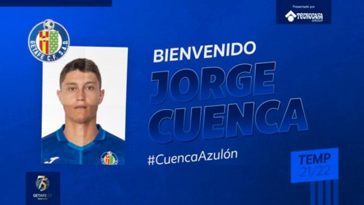El Getafe obtiene la cesión del defensa central Jorge Cuenca por una temporada, llega procedente del Villarreal. Foto Twitter Getafe.