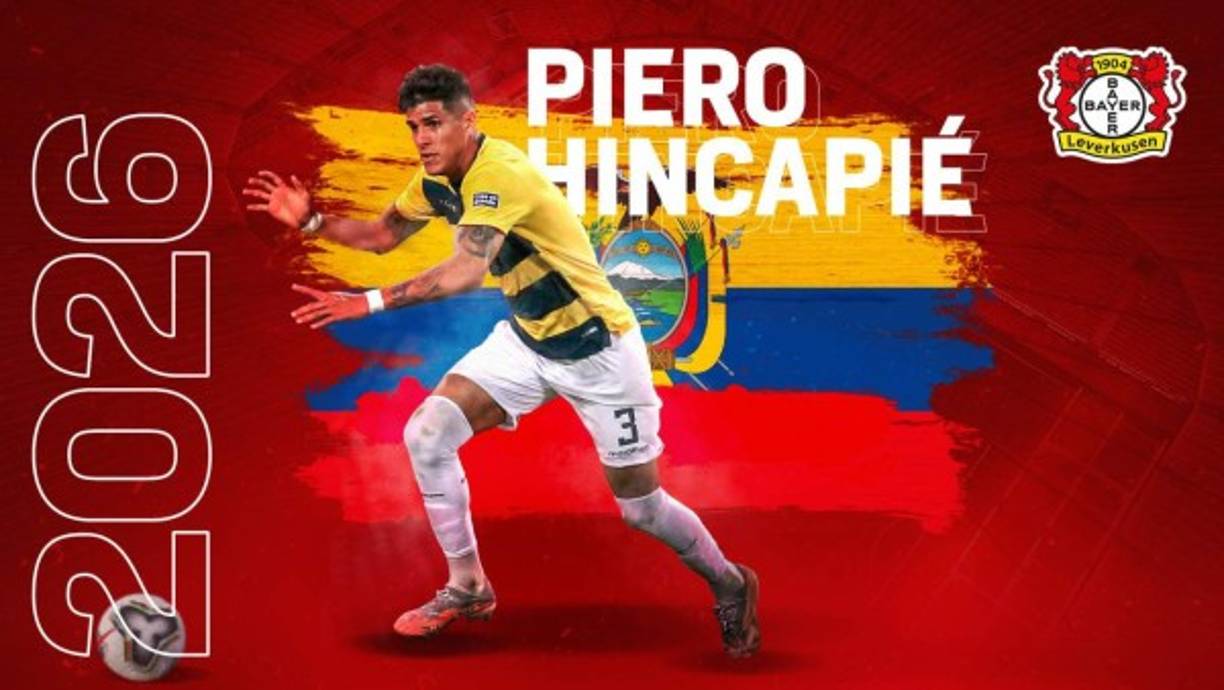 El Bayer Leverkusen anunció el fichaje del defensa internacional ecuatoriano Piero Hincapie, de 19 años y que firmó hasta 2026. Procede del CA Talleres de Argentina y jugó la pasada Copa América con Ecuador. Foto Twitter Bayer Leverkusen.