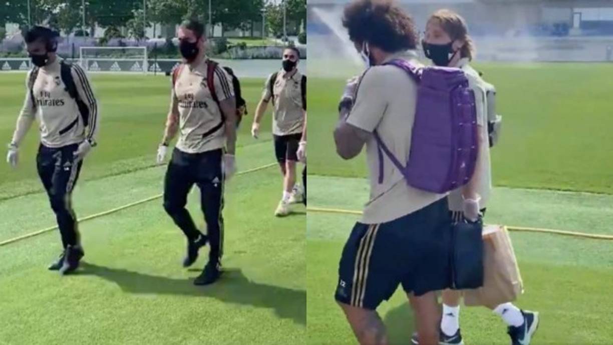Cada futbolista del Real Madrid salió de su casa rumbo al Alfredo Di Stéfano. Llegaron con su respectiva mascarilla.