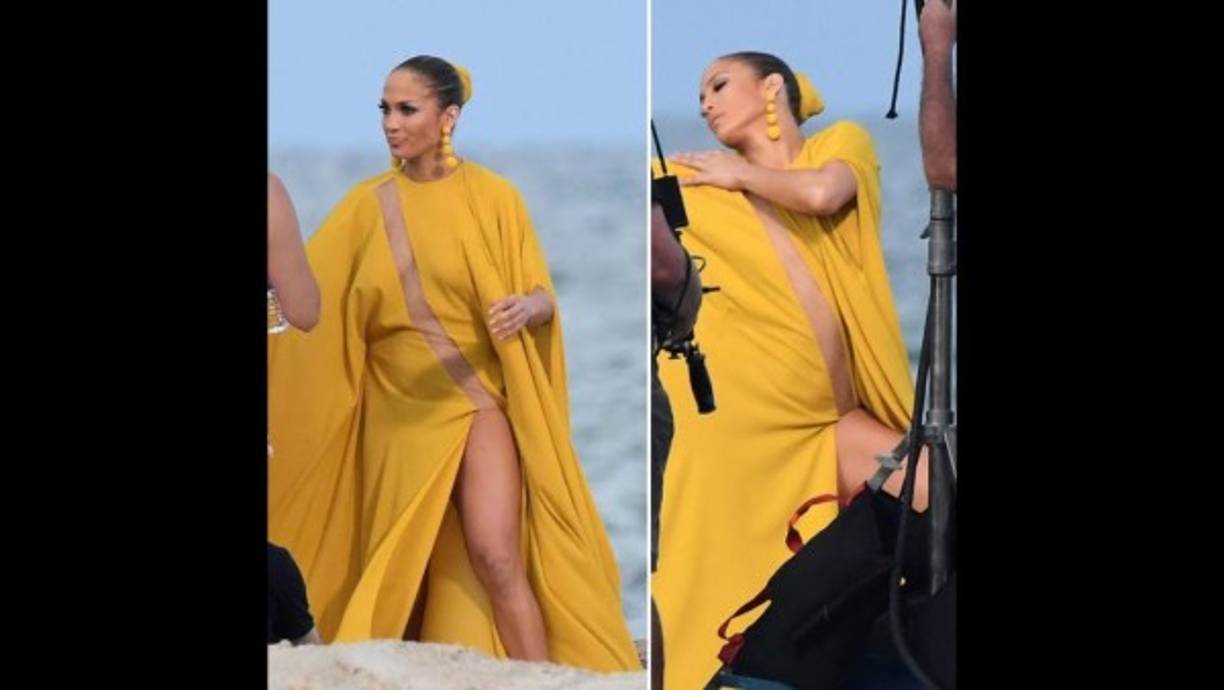 Mientras grababa el video'Ni tú, ni yo', este año en Miami, la cantante fu captada con este atrevido vestido.