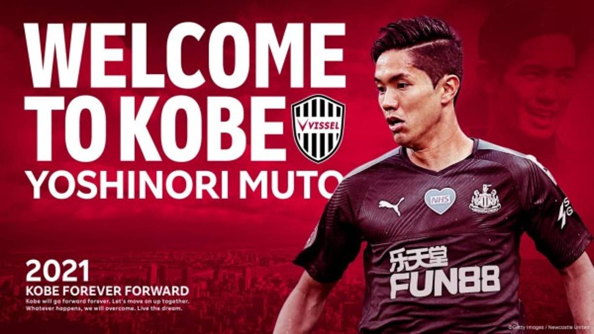 El Vissel Kobe, club donde juega Andrés Iniesta, ha hecho oficial la llegada de Yoshinori Muto tras liberarse de su contrato con el Newcastle. Foto Twitter Vissel Kobe.