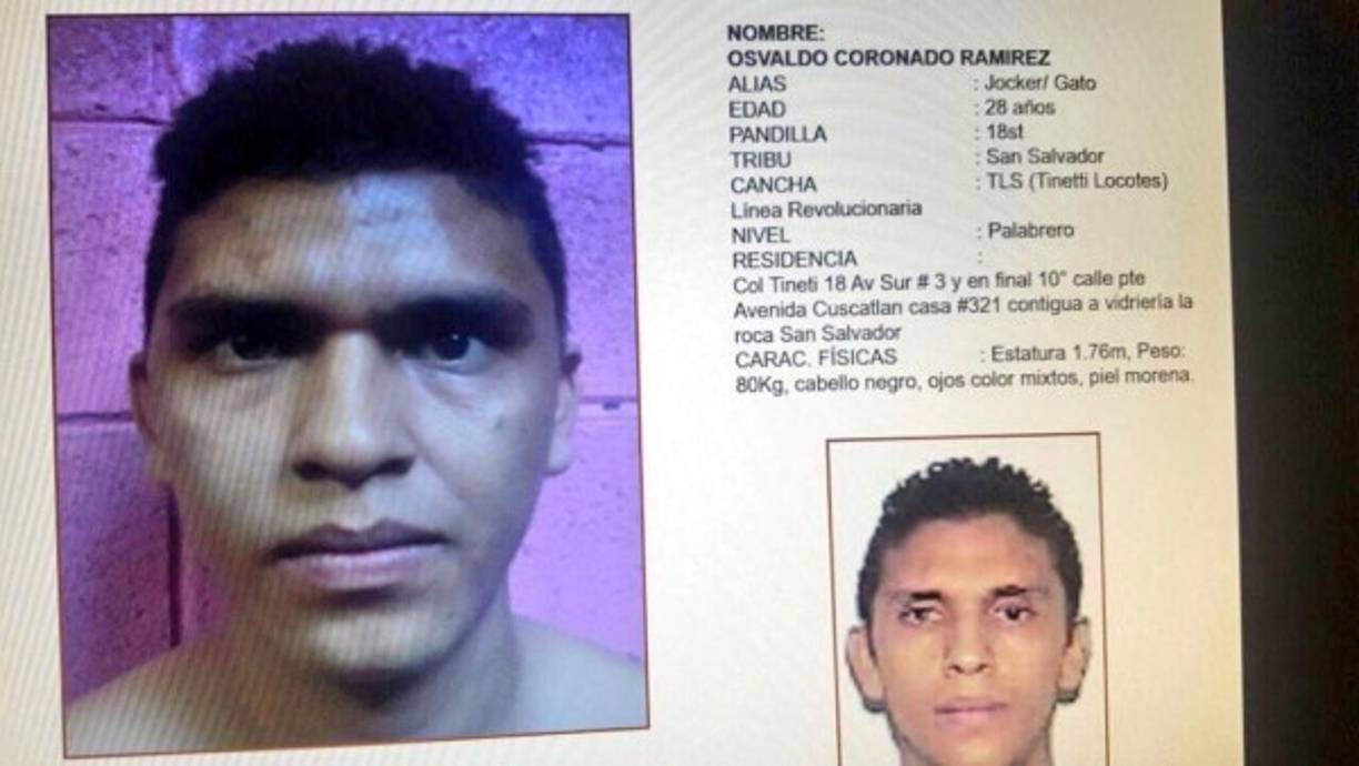 Oswaldo Coronado Ramírez, alias 'Joker' es quien condujo vehículo en el rapto de Diana, su hermanita y su bebé, según la policía salvadoreña.
