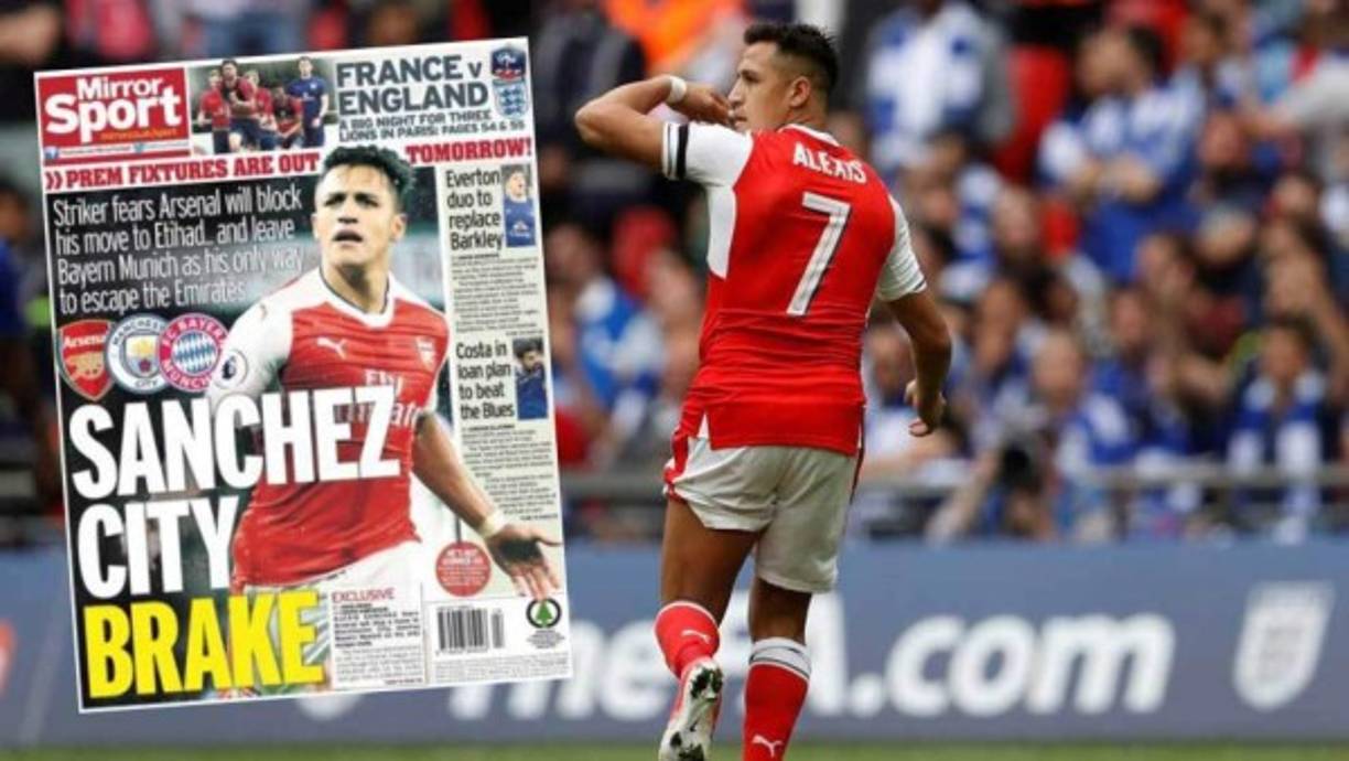 El Arsenal sigue sin solucionar la renovación de Alexis Sánchez. Y al chileno le llueven las ofertas. La última, la que más cerca ha estado de convencerlo ha sido la del Manchester City. Pero el Arsenal, que no está por la labor de reforzar a uno de sus rivales en la Premier, ha bloqueado ese movimiento, según The Mirror. De ahí que el Bayern Munich gane fuerza en su intento por hacerse con el delantero. Tal y como asegura el diario inglés, Alemania es 'su único modo de salir del Emirates'.
