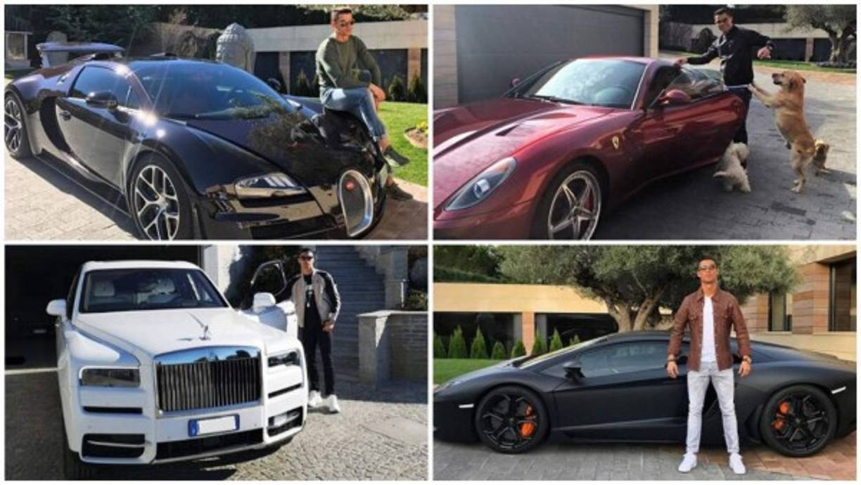 CR7 posee una flota de vehículos valorada en €4.6 millones. Tiene más de 20 coches de diferentes marcas como Ferrari, Porche, Rolls Royce, Bentley, Maserati, Aston Martin, Mercedes o Audi.