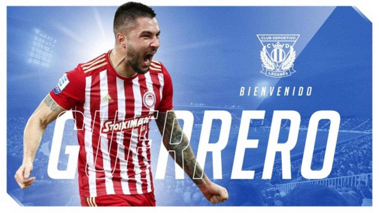 El Leganés y el Olympiacos han cerrado la cesión hasta final de temporada del delantero Miguel Ángel Guerrero Martín, de 29 años de edad, al club español.