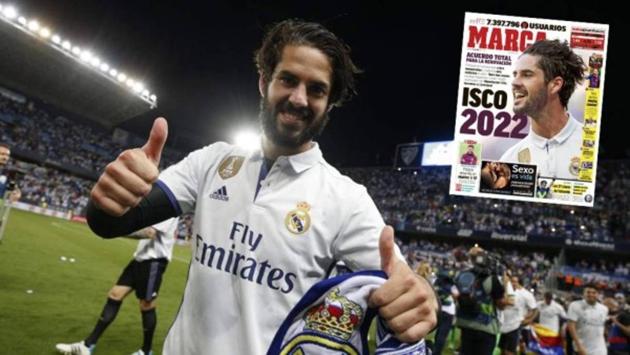 El centrocampista del Real Madrid Francisco Alarcón 'Isco' ha renovado por cuatro temporadas con el equipo blanco hasta junio de 2022, anunció este jueves el club merengue. La prensa española señala que se prevé una mejora salarial para el jugador y su cláusula de rescisión sería de 700 millones de euros (832 millones de dólares).