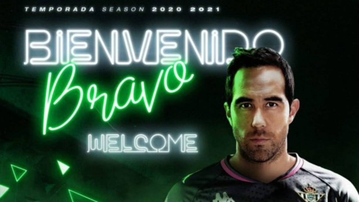 OFICIAL: El guardameta chileno Claudio Bravo, que las últimas temporadas militó en el Manchester City inglés, es nuevo jugador del Real Betis<br/>