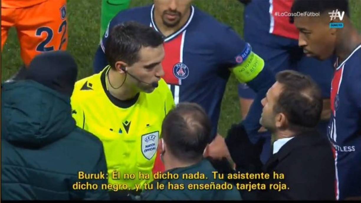 El entrenador del Istanbul Basaksehir​, Okan Buruk, también recriminó la acción del árbitro central Ovidiu Hategan tras expulsar a Webó.
