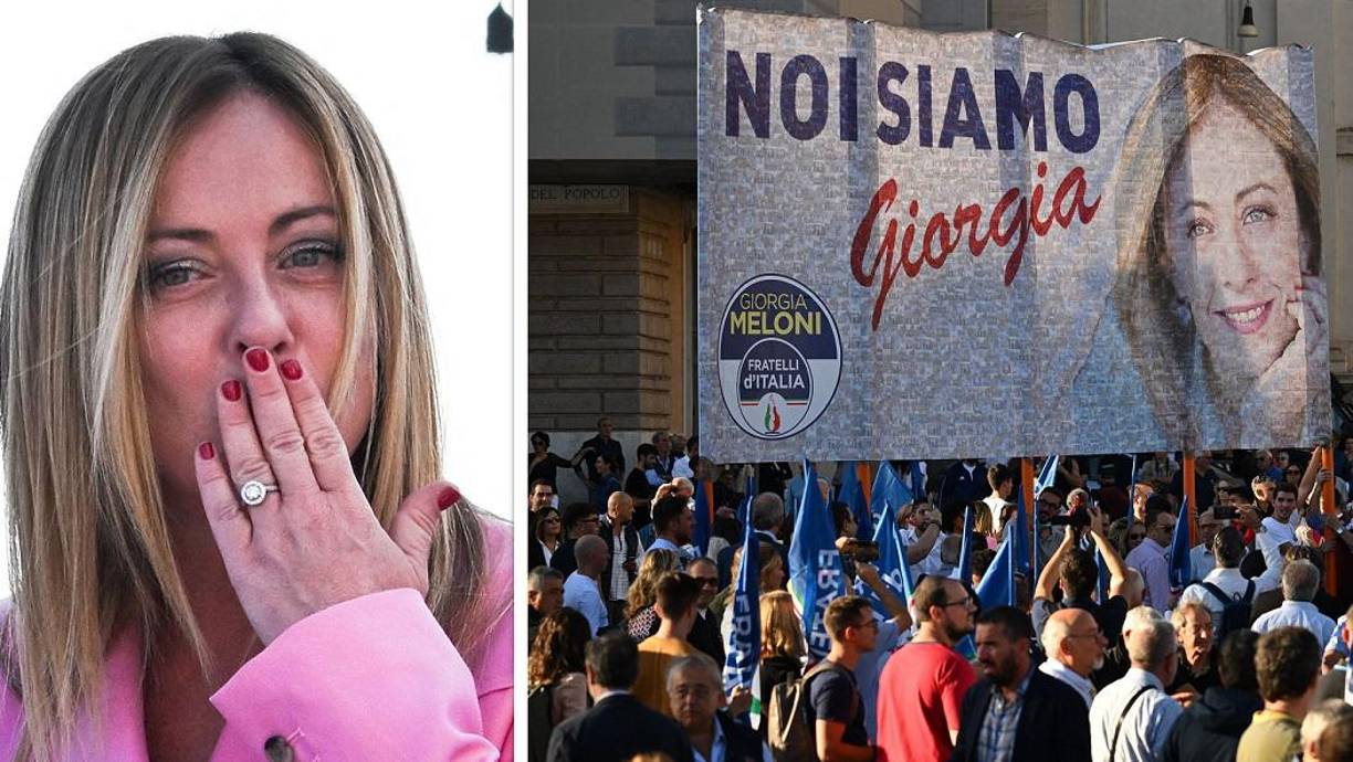 Giorgia Meloni, la líder ultraderechista de Hermanos de Italia, que ha sido el partido más votado en las elecciones de ayer domingo, ocupará la presidencia del Gobierno de derechas, coaligada con Matteo Salvini y Silvio Berlusconi, tras lograr una mayoría abrumadora.