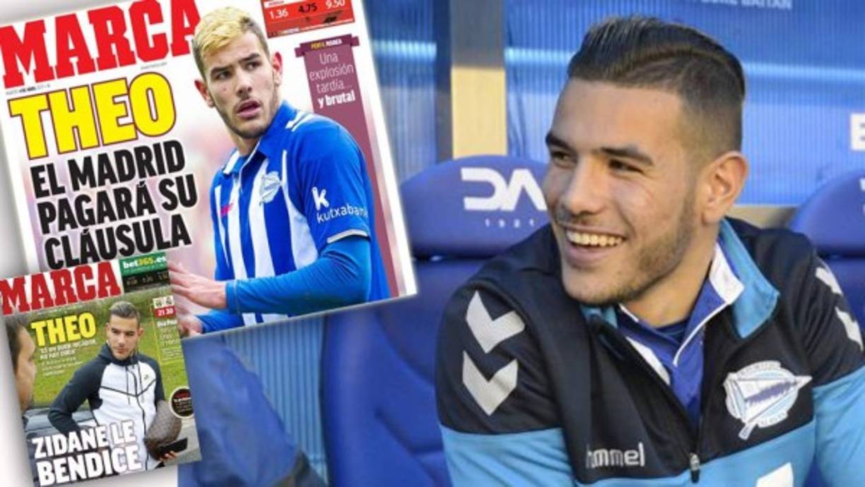 El fichaje de Theo al Real Madrid ha acaparado portadas de medios como Marca.