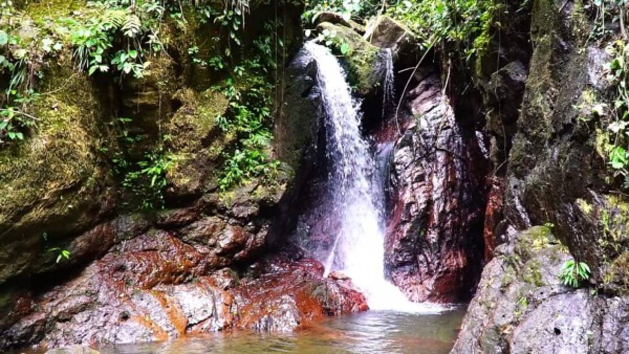Los senderos ofrecen sorpresas como esta cascada en donde los visitantes pueden refrescarse.