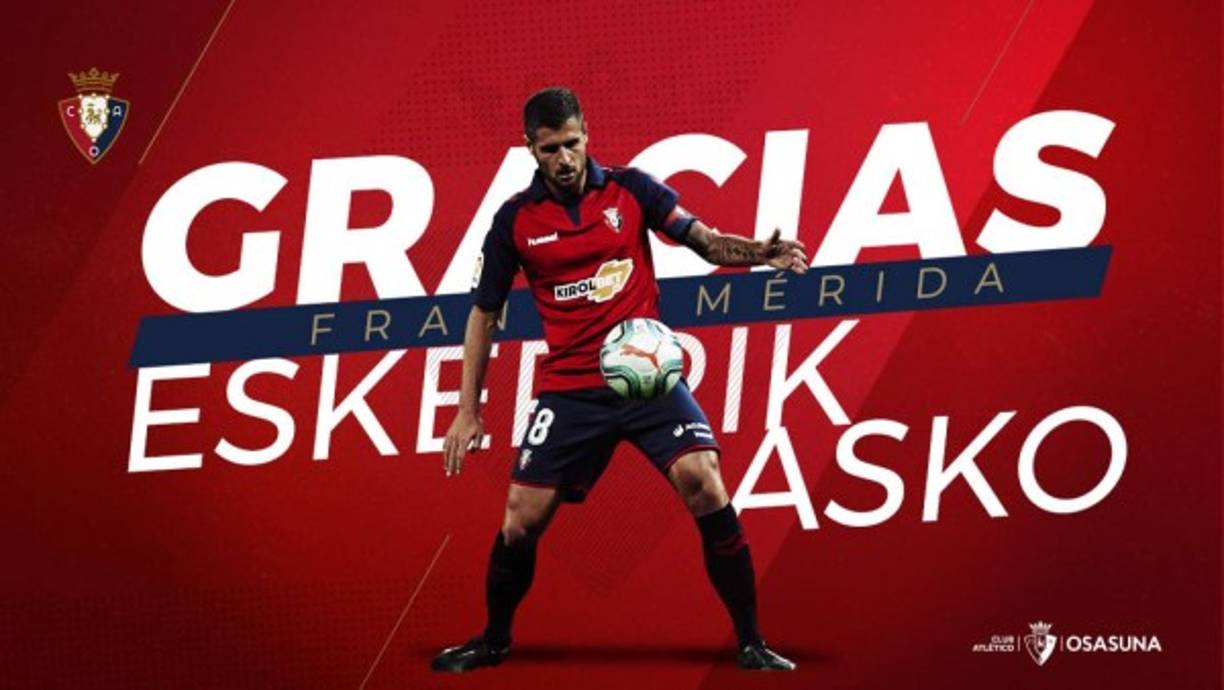 El centrocampista español Fran Mérida no continuará en el Club Atlético Osasuna, tras cuatro temporadas en las que ha defendido la camiseta rojilla, por lo que el próximo partido ante el Mallorca será el último del catalán en el equipo de Pamplona.