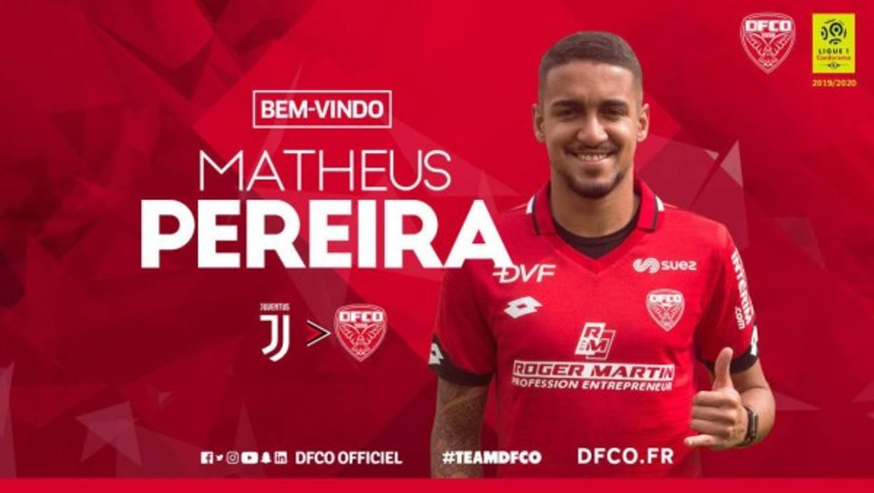 El mediocampista ofensivo brasileño Matheus Pereira fue cedido al Dijon por la Juventus de Turín hasta el final de temporada, confirmó este jueves el club francés. Formado en el Corinthians y con 21 años actualmente, el jugador fue fichado en 2016 de manera conjunta por dos clubes italianos, Juve y Empoli.